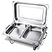 Giantex 2 Packs Chafing Dish 9 Quart Chafer Dishes Buffet Set Stainless Steel Rectangular Chafing Dish Set with Half Size Pan