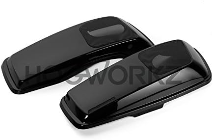 HOGWORKZ Harley Touring 2014-2016 Saddlebag Speaker Lids Vivid Black Grill