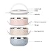 Unichart Stainless Steel Lunch Box, Round Bento Lunch Container with Lunch Bag, Spoon and Chopsticks, Stackable Leak-Proof Containers, Insulated for Adult Food Snack Storage Boxes(3-Tier)