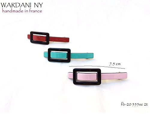 Amazon Com Wardani Tortoiseshell French Clip Barrette Small Buckle Rectangle Shape Handmade In France 2 Tone 555 Pink Beauty