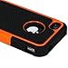 niceEshop(TM) Orange/Black Combo Hard Soft High Impact Body Armor Case Cover for Apple iPhone 4 4S