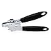 Ozetti Can Opener - Black 3-in-1 Maunual Stainless Steel Can Opener, Ergonomic Comfort Grips, Smooth Edge Cutting Tool, Bottle and Jar Tin Opener