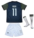 FCW 2018 Germany Away #11 Marco REUS Football Futbol Soccer Kids Jersey Shorts Socks Set Youth Sizes (Away, 8-9 YEARS)