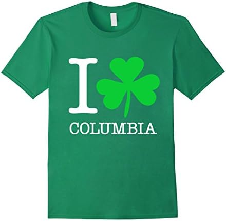 Mens COLUMBIA Irish Shamrock T-Shirt Love Heart 3XL Kelly Green