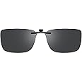 CAXMAN Kids Junior Clip On Sunglasses Polarized for Prescription Glasses Non Flip Up