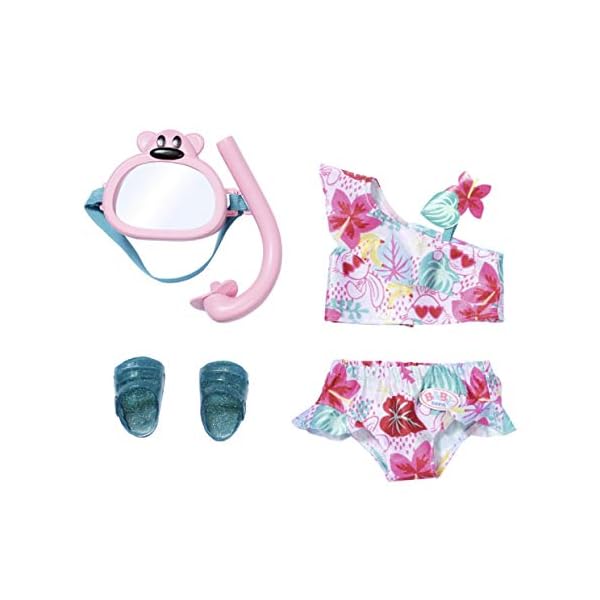 Zapf Creation 829240 BABY born Holiday Deluxe Bikini Set Puppenkleidung 43 cm, rosa/bunt