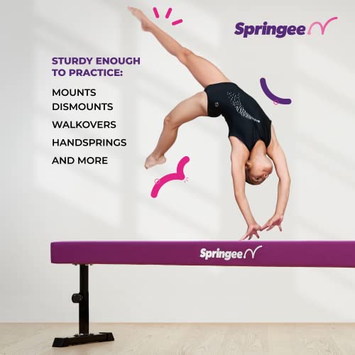 Springee 8ft Adjustable Balance Beam Gymnastics Equipment for Home