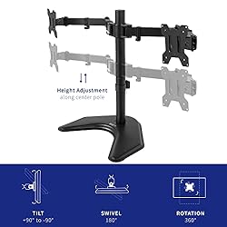 VIVO Dual LED LCD Monitor Mount, Free-Standing Desk