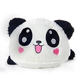 Leegoal Cute Love Heart Lying Plush Stuffed Panda Toy Pillow,Black White