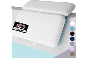 GORILLA GRIP Bath Pillow for Tub, Headrest for Neck and Back Support, Luxury Bathtub Pillows, Hot Tub Cushions, Bathroom Accessories for Women, Relaxing Spa Gifts for Mom Wife Girlfriend 2 Panel White