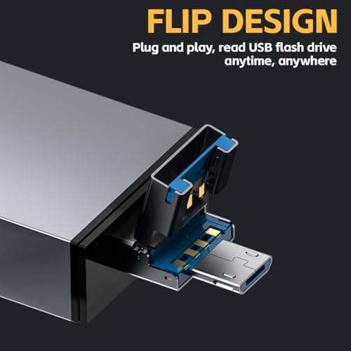 SD Kartenleser, USB 3.0 USB C Stecker Kartenlesegerät, Aluminium OTG Adapter SD Card Reader Speicherkartenleser für SD/Micro SD/TF/SDHC/SDXC