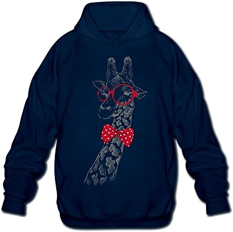 Men's Hooded Sweatshirts Comfortable Glasses Giraffe Cotton Hoodies Pullover Hooded Sweatshirts