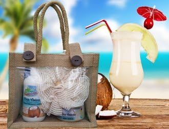 Island Essentials 3-Piece Gift Set - Pina Colada scented with fresh cut pineapples and cool, creamy coconuts