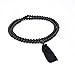 OVALBUY 8mm 108 Black Heat Treated Agate Beads Buddhist Prayer Mala Necklace
