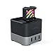 Satechi Smart Charging Stand - Fitbit Blaze Charge Dock 2 in 1 Bracket Charging Stand 4 Ports USB Charger Station Phone Holder for Apple Watch 1, 2 and 3, iPhone X, 8 Plus, 8 and more (Space Gray