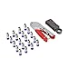 Coax Crimper, RG6 Coax Cable Crimper Coaxial Compression Tool Set Kit, Wire Stripper with F RG59 Included Compression Connectors, Tools,Stripper