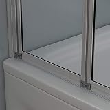 Xinyang 5 Fold Folding Bath Screen Shower Screen 1200x1400mm Clear Glass Off view 6