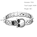 Miraculous Garden Mens Silver Skull Pendant Necklace Vintage Hip Hop Jewelry Long Chain Bracelet Set