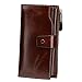 Itslife Women's RFID Blocking Large Capacity Luxury Wax Genuine Leather Clutch Wallet Card Holder Organizer Ladies Purse