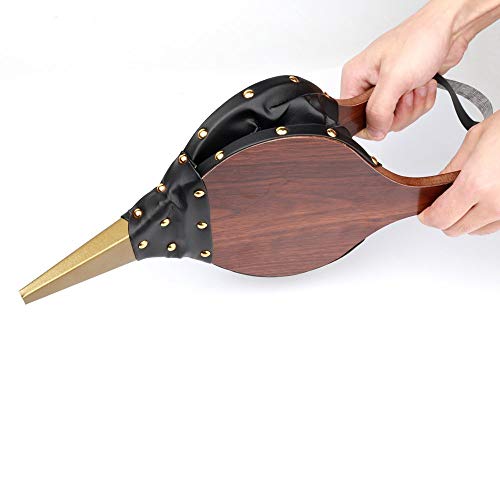 Z-Color 1PCS Brown Wood Fireplace Bellows 17" x 7.5" Outdoor Cooking Fan Air Blower