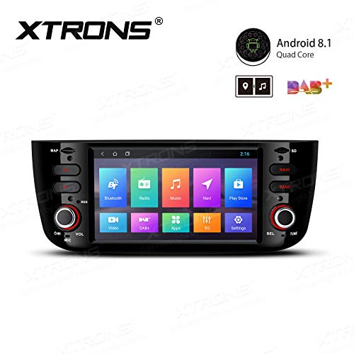 XTRONS Android 8.1 Car Stereo Radio GPS Navigator 6.2 Inch Touch Display Head Unit Supports WiFi Bluetooth 5.0 USB SD Backup Camera DVR Full RCA Output for Fiat Punto (199/310) Linea (323)