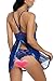 Avidlove Women V-neck Lace Babydoll Mesh Chemise Sleepwear Sexy Open Back Lingerie Blue Small