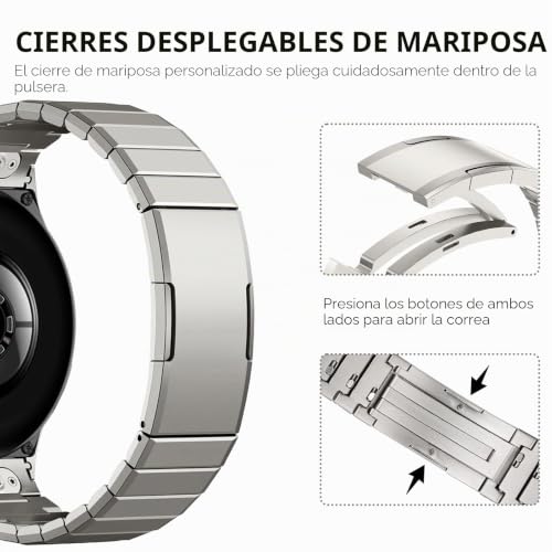 Hatolove Titanium Strap for Huawei Watch GT6 Pro 46 mm, with DLC Coating and Folding Clasp – Lightweight, Anti-scratch, Modular Design for Huawei GT6 Pro 46 mm