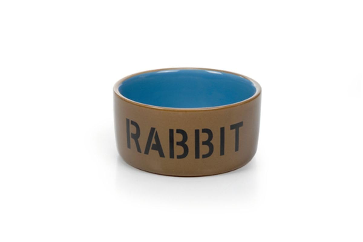 Beeztees 801482 Ceramic Bowl for Rabbit, Blue/Beige, 11.5 cm
