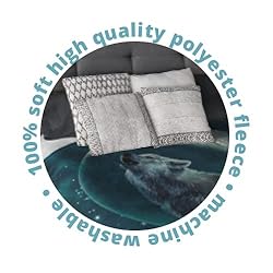 Dawhud Direct Howling Wolf Fleece Blanket for Bed