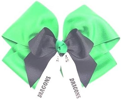 Custom Mascot Extra Large Quad with Mini Bow, Made in the USA, Pick your Mascot & Colors, Black Pony Band or French Clip