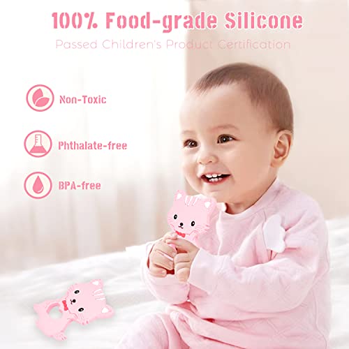 AEOLZ Teething Toys for 3 Months+ Babies, FoodGrade Soft Silicone