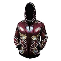 Danlier Youth Hoodie Superhero Costume Hoody Sweatshirt Cosplay Zipper Jacket, Style3-XS