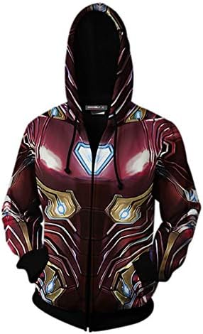 Danlier Unisex 3D Sweatshirt Hoodie Superhero Cosplay Hooded Jacket