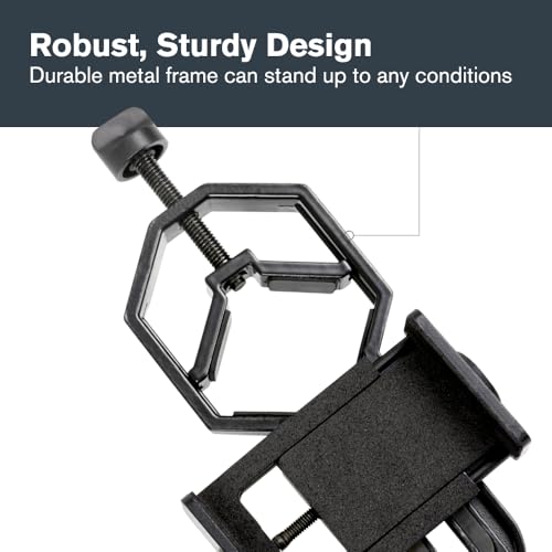Celestron – Smartphone Adapter for Telescope, Binoculars & Spotting Scopes – Capture Images & Video Through Your Optics – Simple, Durable, Metal Body - Compact and Travel-Friendly