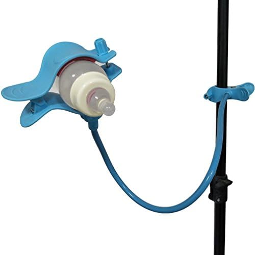 Free Hand Baby Bottle Holder Laukowind Stroller Baby Milk Bottle Holder Attachment Holder Great for On The Go,Especially When You Have Your Hands Full (Blue)