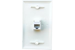 BUPLDET 1 Port CAT6 Ethernet Wall Plate Female to Female - Single Gang Network Cat 6 RJ45 Keystone Jack Pass Through Cover Plate for CAT7/CAT6/CAT5e Cables - White