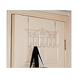 Over Door Hook Coat Hanger, Marrywindix 7 Hooks Metal Over the Door Rack Hanger Hooks Organizer (White)