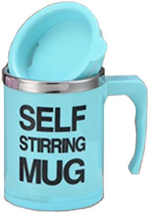 MLGB Electric Stainless Steel Automatic Self Stirring Mug, 350ml Stirring Coffee Cup Auto Mixing for Any Beverage, Blue
