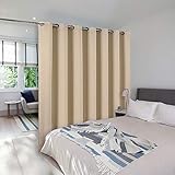 NICETOWN Room Divider Blackout Curtains, Grey/Beige/Black/White/Cappuccino Color Option, 8-15ft Wide x 7-9ft Tall