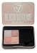 Blush With Me Blusher Cubes by W7 - Set of 3 Blush, Bronzer, Highlighter and Contour Pressed Powder Palettes - A Gorgeous Spectrum of Pink, Peach and Bronzed Shades with Soft Makeup Applicator Brushes