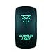 QUNQI STAR 5 pin Laser Backlit Rocker Switch INTERIOR LIGHT 20A 12V On/off LED Light Toggle Switch (Green)