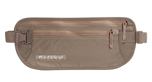 Guardian Accessories Travel Wallet Security Money Belt With RFID Blocking - Best Undercover Waist Pouch Protection for Men & Women