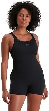 Speedo Women Endurance+ Eco Legsuit Swimsuit Chlorine Resistant Black view 2
