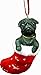 Pug Christmas Stocking Ornament with 
