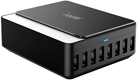 USB Wall Charger INNORI 8 USB Ports Charger 5V/60W Charging Station with IC System for Charging Various Devices Simultaneously,Black