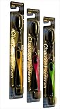 3 pcs Korean Charcoal Antimicrobial Toothbrush With Flossing Bristles 45 Holes FDA Registered Bundle With Sample of Natural Non Alcohol Green Tea, Propolis, Lemon Oil Mouthwash 11 ml