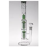 16 Inch 18.8MM Green Glass Filter Cup Pipes