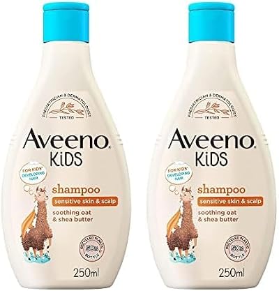 Aveeno Baby Kids Shampoo 250ml Pack of 2 with Oat & Shea Butter