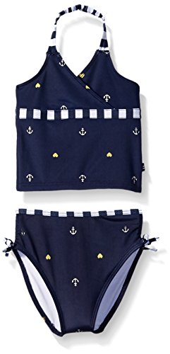 Nautica Sportswear Baby Girls' Anchor Foil Print Tankini, Navy, 24 Months