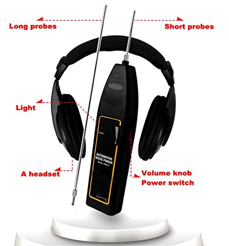 10Hz-10kHz Car Tester Electronic Automotive Noise Finder with Short & Long Probe, Engine Equipment Abnormal Sound Detection Mechanical Failure Stethoscope Noise Detector